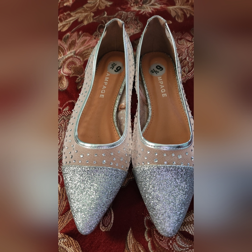 Rampage Silver Rhinestone FLATS